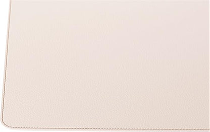 Nikalaz Set of Small 4 Table Mats and 4 Coasters, Recycled Leather, Place Mats 15.7'' x 11.8'' and Coasters 3.9'' x 3.9'' (Creamy White with Light Pink Nuance)