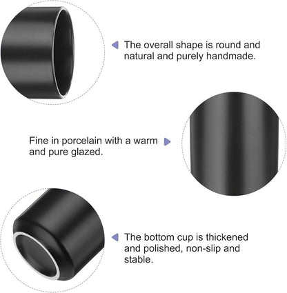 HARFINGTON 2pcs Japanese Ceramic Tea Cups 8oz / 240ml Simple Solid Color No - Image 4