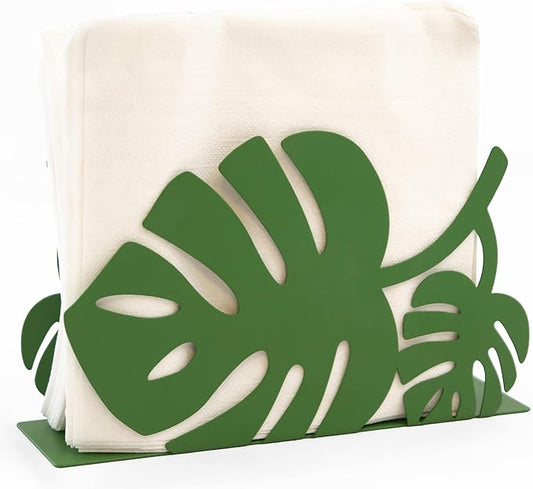 Mango Steam Tabletop Napkin/Tissue & Letter Holder for Home, Kitchen, Restaurants (Leaf, Green)