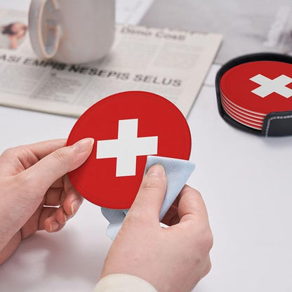 Swiss Flag Coasters for Drinks - Image 5