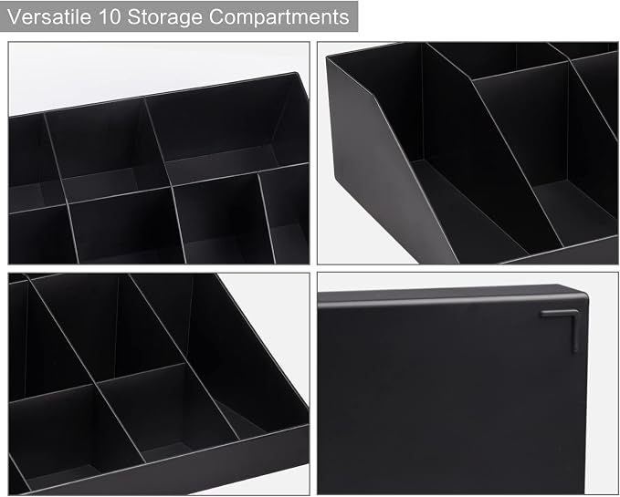 SZQINJI Coffee Condiment Organizer Holder 10-Compartment Black | Coffee - Image 8