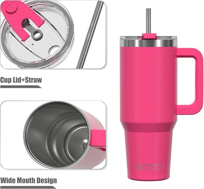 20 oz Tumbler with Handle, Tumbler with Lid and Straw, Double Wall Insulated - Image 9