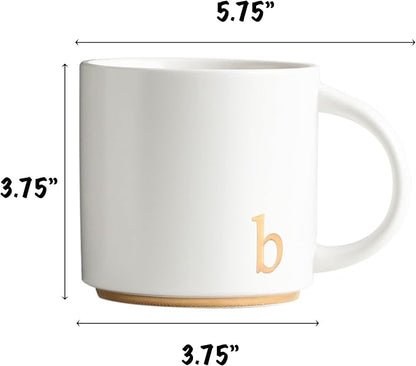 COLLECTIVE HOME Ceramic Coffee Mug, 15 oz Monogram Cup - Image 2