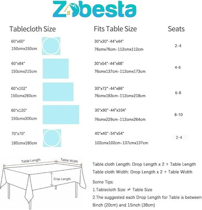 Zobesta Blue Square Table Cloth 70 x 70 Inch, Cotton Blue Linen Tablecloth Square, Heavy Weight Washable Farmhouse Soft Boho Tablecloth for Outdoor, Party, Holiday, Picnic, Dining