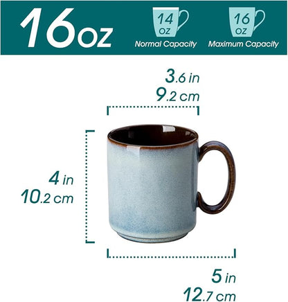 vancasso ONION Ceramic Coffee Mugs Set of 6, 16 Oz Coffee Cups - Image 2