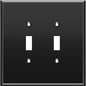 LIDER Double Toggle Switch Acrylic Wall Plate, Mirrored Dual Light Switch Plate, Plexiglass Switch Cover, Reflective Finish, Modern Decoration Upgrade, Oversized 2-Gang 5.25" x 5.25", Black