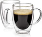 Espresso Cups Set Of 2, Double Walled Glass Coffee Mugs by Unknown