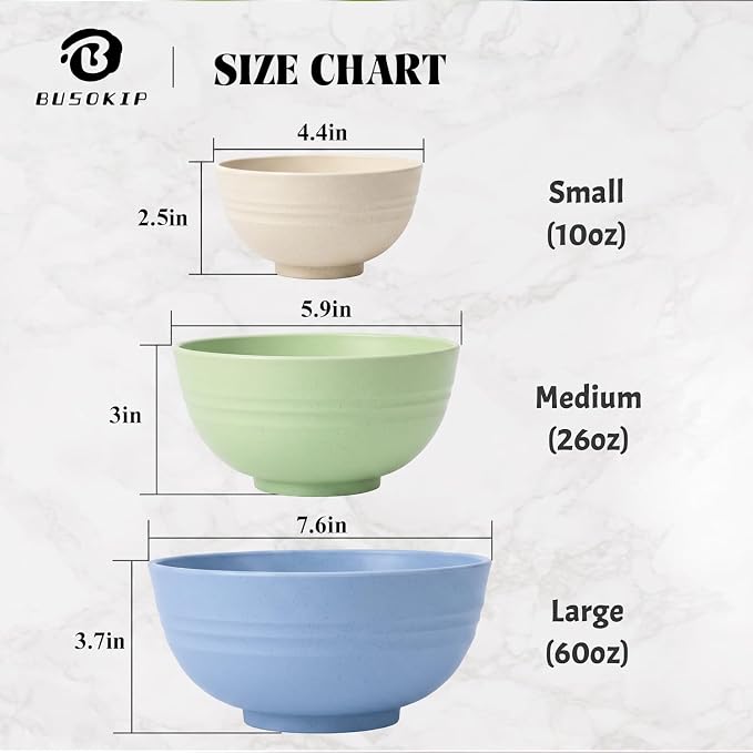 Small Bowls 10oz, Unbreakable & Lightweight Wheat Straw Bowls Sets of 8 - Image 5