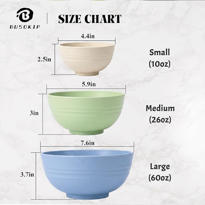 Small Bowls 10oz, Unbreakable & Lightweight Wheat Straw Bowls Sets of 8 - Image 5
