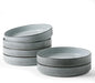 famiware Star 8.25" Pasta Bowls Set of 6, Bowl Plates, Smoky Blue | Microwave & by Famiware