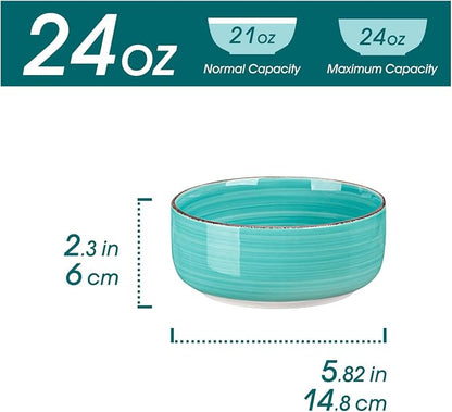vancasso Bonita Cereal Bowl Set of 6, 24 Oz Ceramic Bowls - Image 2