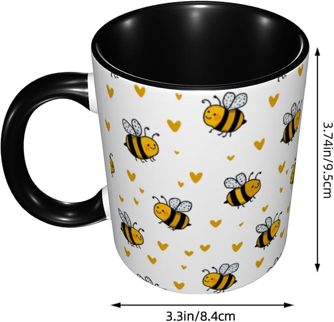 Yrebyou Bee Coffee Mug 11oz Ceramic Cup - Image 2