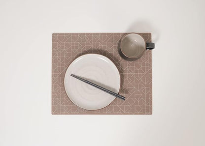Mintrico placemat for Dining Table Set of 2 Silicone Heat Resistant Non Slip (Brown)