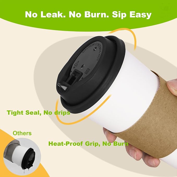 100 Pack 16 oz Disposable Coffee Cups - Image 5