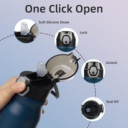 BJPKPK 25 oz Insulated Water Bottle, Stainless Steel Flask | Leak Proof Locking - Image 3