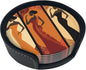 Women Leather Coasters Set of 6 by Nameapo