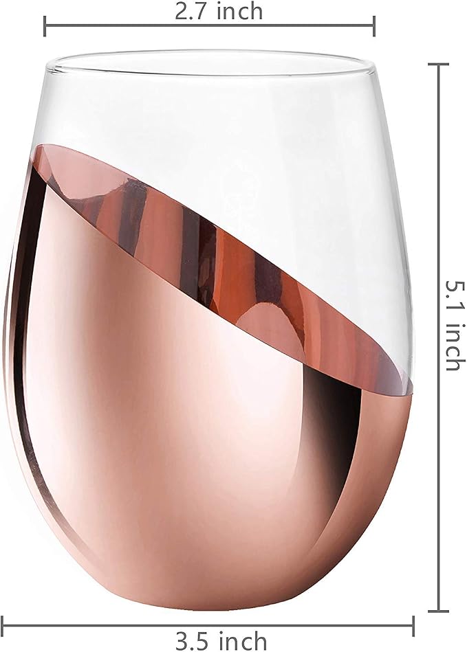 MyGift Stemless Wine Glasses Set of 6 - Image 5