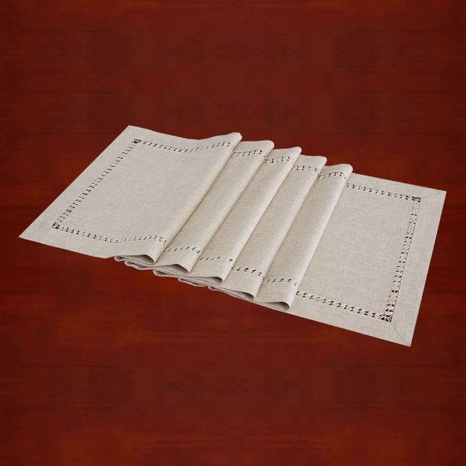 Grelucgo Handmade Hemstitched Polyester Rectangle Table Runners and Dresser - Image 4