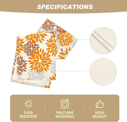 Artoid Mode Orange Dahlia Fall Table Runner 13x90 Inch | Seasonal Autumn - Image 5
