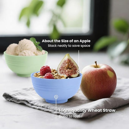 Small Bowls 10oz, Unbreakable & Lightweight Wheat Straw Bowls Sets of 8 - Image 3