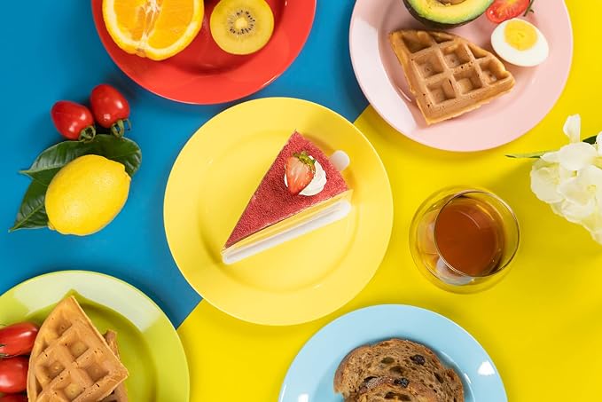 60PCS Colorful Disposable Plastic Plates, Heavy Duty Plates - Image 4