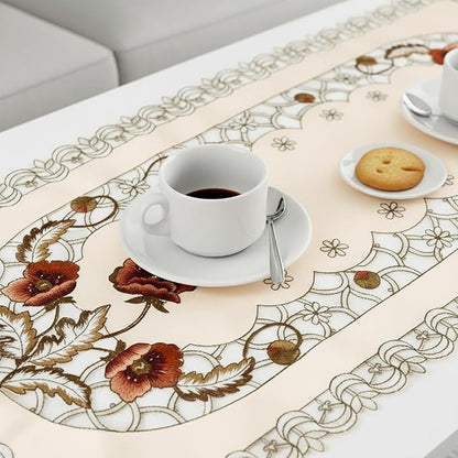 Arzoe Vintage European Flower Lace Table Runner Elegant Runners Cabinet Dining - Image 2