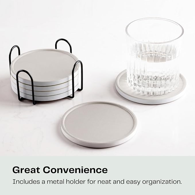 Set of 6 Warm Gray Coasters - Image 5