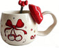 DTIUYIOP-Cute Cherry Cat Ceramic Coffee Mugwith 3D Bow & Bow Spoon | kawaii by Unknown