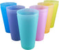 32 oz Plastic Cups Large Reusable set 12, Plastic Tumbler Assorted | Food Grade by WEXINHAO