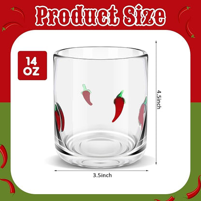 SiliFine 2 PCS Chili Icon Juice Glasses - 14oz Red Chili Stemless Wine Drinking - Image 3