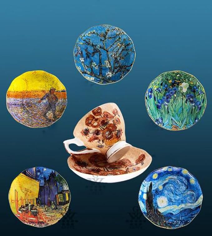 Bone China Cup &Saucer Set, 7oz- Van Gogh's Paintings - Image 6