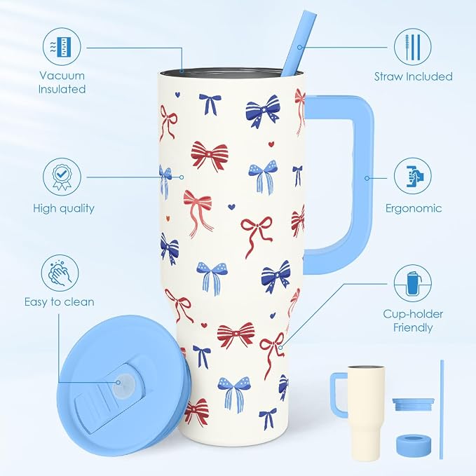 SANDJEST American Flag 40oz Tumbler - Image 2