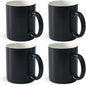 12 oz Cup Plain Gloss Black Ceramic Coffee Mug Set of 4 by Momugs