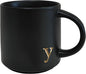 COLLECTIVE HOME Black Ceramic Coffee Mug, 15 oz Golden Monogram Tea Cup | by COLLECTIVEHOME