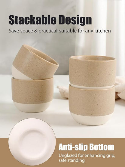 INGOFIN Ceramic Espresso Cup Set of 4-4.2 oz Espresso Cup - Image 4