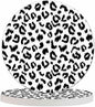 Leopard Print Drink Coaster Wild Animal Skin Pattern Art Black and White Spotted Leopard Beautiful Home Decor Diatomite Heat-Resistant Diatomite 4 Inch for Cold Drinks Wine Mugs Cups