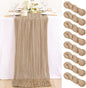 8 Pack Nude Cheesecloth Table Runner 10ft Boho Gauze Taupe Home Decor | by MLMC
