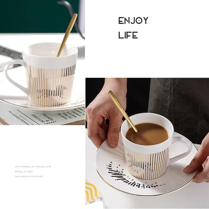 Mirror Cups and Saucers, Mirror Reflection coffee mug, Ceramic Coffee Mug - Image 6
