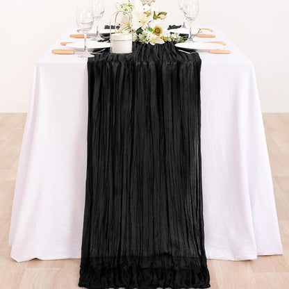 2 Pack Black Cheesecloth Table Runner 10ft Gothic Gauze Centerpiece | - Image 6