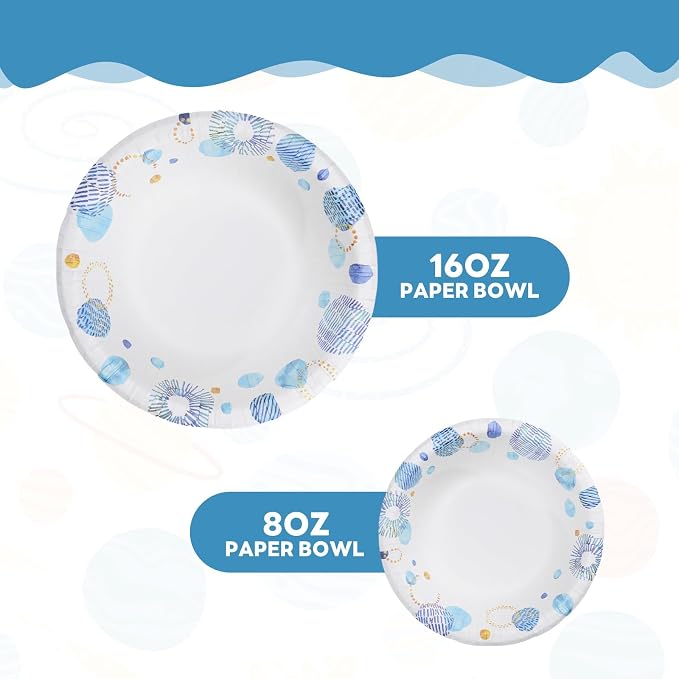 30 Count 8oz Paper Bowls, Disposable Bowls Microwaveable, Soak Proof and Cut - Image 7