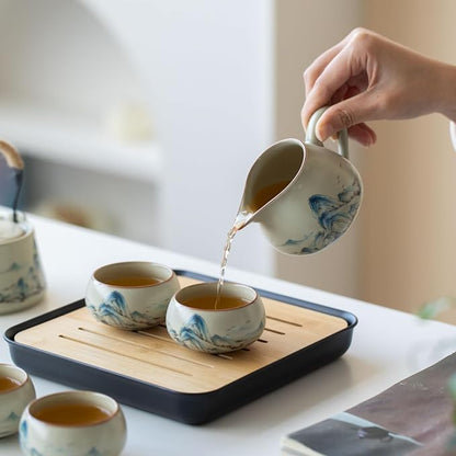 Chinese Gongfu Tea Set, 7-Piece Ceramic Set - Image 8
