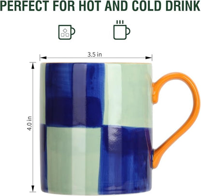 Koja Colorful Hand Painted Ceramic Mugs, 16 oz, Dishwasher Safe | Also - Image 2