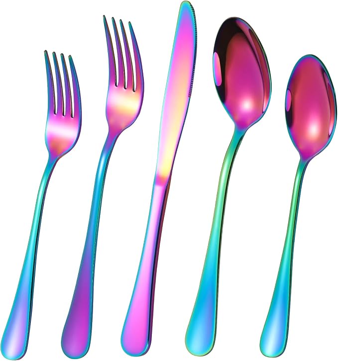 Rainbow Silverware Flatware Set by CXJY