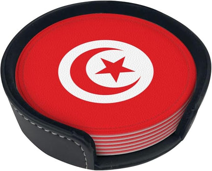Tunisia Flag Coasters for Drinks by Unknown