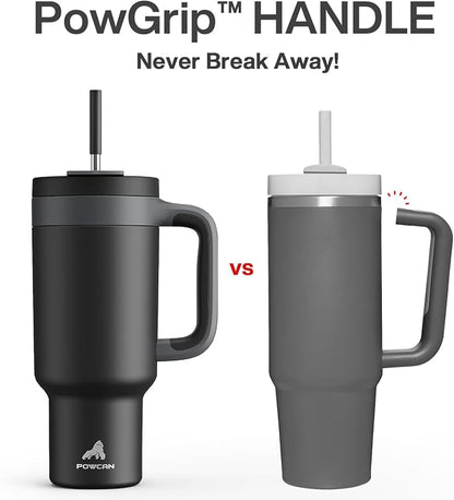 POWCAN 40 oz Tumbler with Handle, 2-in-1 Straw and Sip Lid, Dishwasher Safe - Image 3