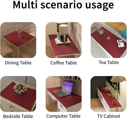 Leather Dresser Cover,1.8mm Thick,14x84 Inch,Dresser Protector Top,Dresser Top Protector,Dresser Cover Top,Dresser Top Cover,Dresser Cover Top for Bedroom.(Black+Wine Red,14x84)