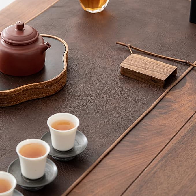 Waterproof PU Leather Table Runner, 20×39 Inch Vintage Coffee/Tea Mats - Image 4