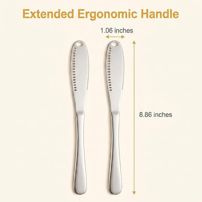 Saiveina 2 Pcs Stainless Steel Butter Knives | 3 in 1 Butter Knife Set - Image 5