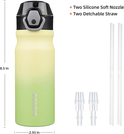 BJPKPK 18 oz Water Bottle with Straw & Handle, Insulated Stainless Flask | Leak - Image 4