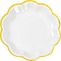 White Golden Party Plates Gold Foil Dessert Paper Plate 7inch Scalloped Edge Disposable Cake Plates for Tea Party Birthday Bridal Baby Shower Wedding Party Supplies (24, White)